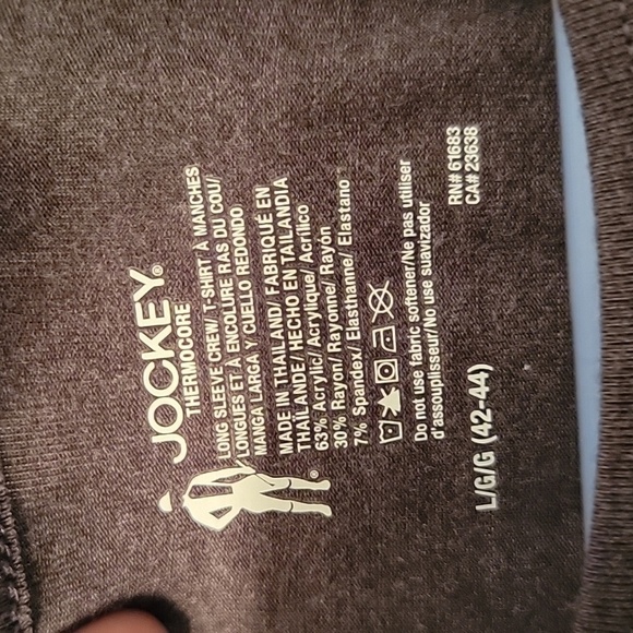 Jockey, Size L, Dark Gray Jersey Knit Stretch Long Sleeve Tee.  NEW with Tags - Picture 4 of 11